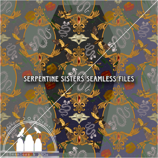 Serpentine Sisters Occult Seamless Files curiosities collab