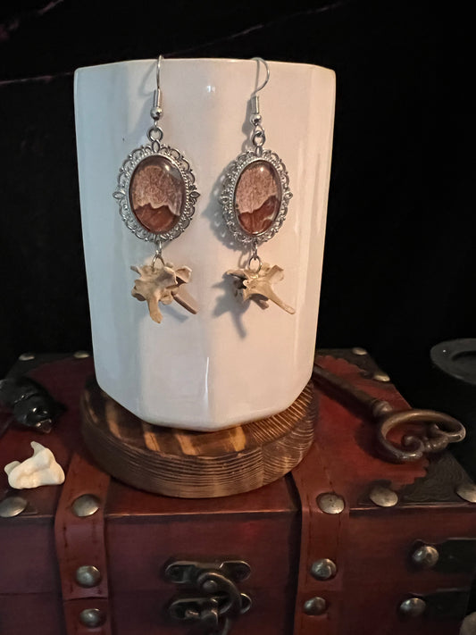 Moth wing & Vertebrae ethereal dangle earrings super nova collection