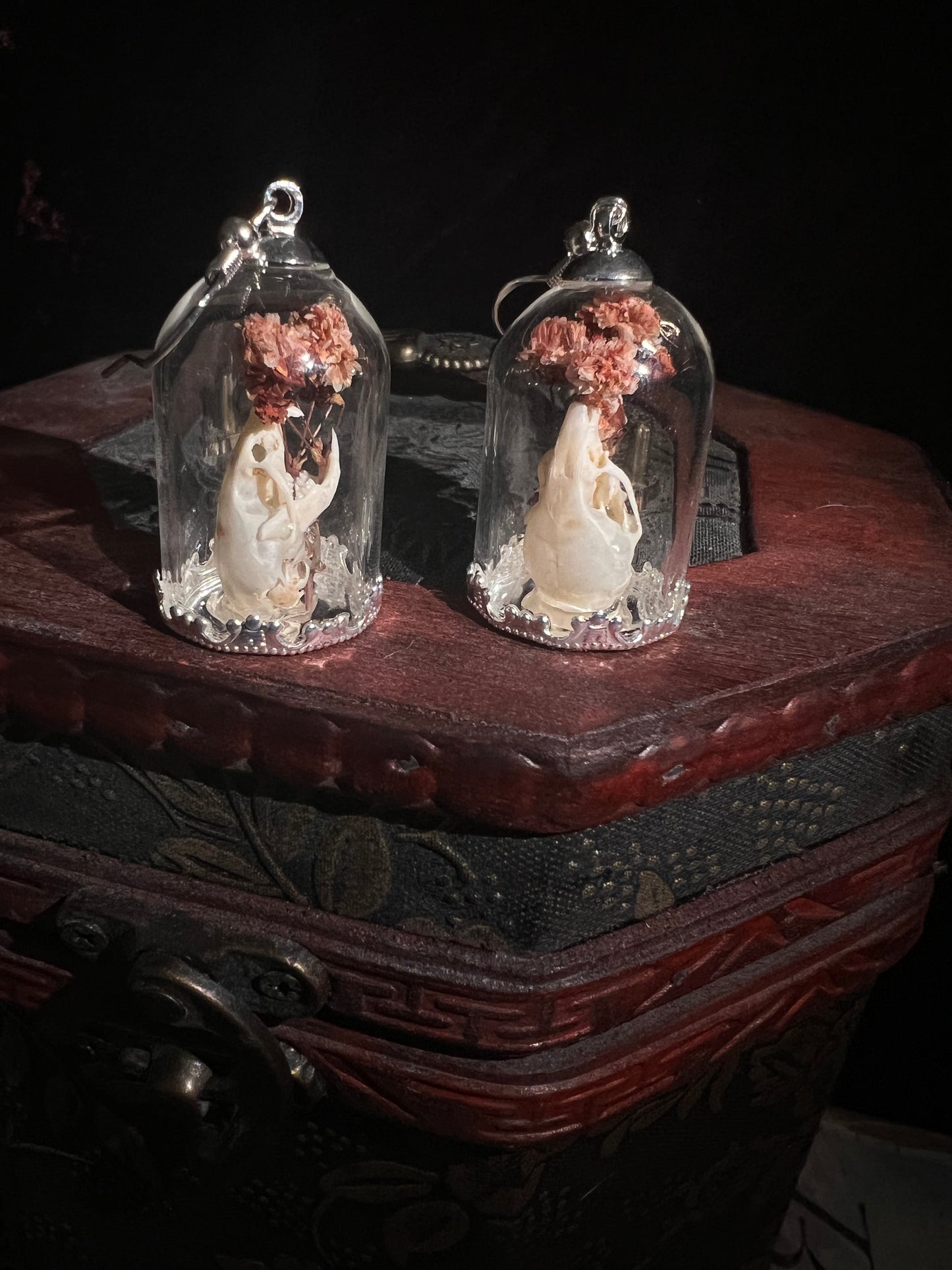 Ethereal Dome Mouse Skull Earrings